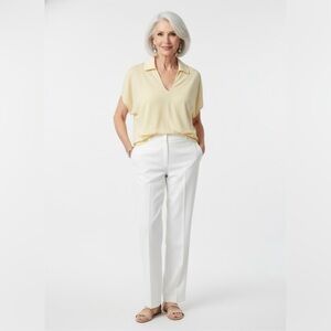 Women’s New York&Company Yellow V-Neck
Dolman Sleeve Collared Knit Top Size XXL